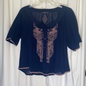 THML navy and tan top, size large
